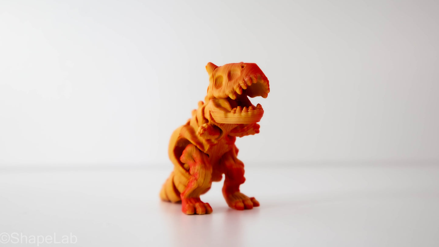 MiniRex Flame – Figurină T-Rex 3D Imprimată